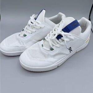 On Running Men's White Sneakers with Navy and Green Accents